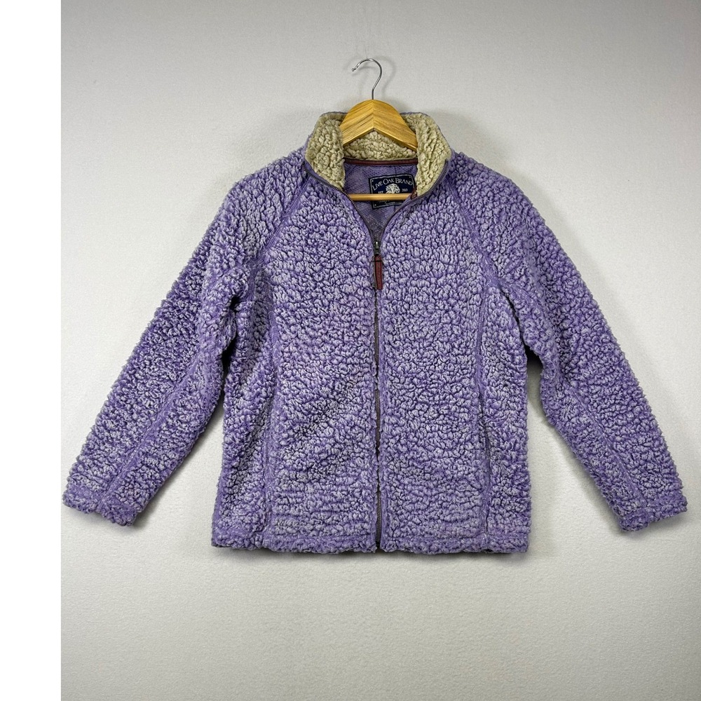 Outdoor Live Oak Brand Womens Size S Purple Sherpa Fleece Full Zip‎ Jacket